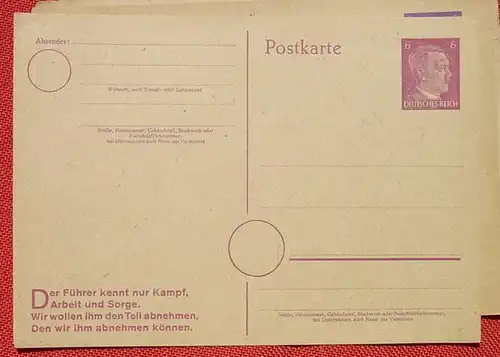 () 3 x Postkarten mit verschiedenen Textaufdrucken. 1944-1945. Siehe bitte Bilder