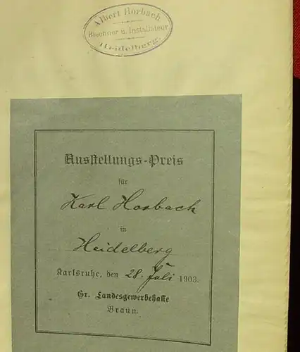 (1005097) "Die Wasserleitung im Wohngebaeude" Installations-Arbeiten. 1894 Weimar 1894, ohne Bildbeilagen !