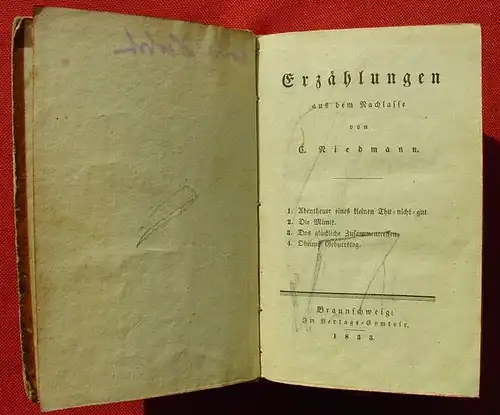 (0101166) "Erzaehlungen" von C. Niedmann. 390 S., 1833 n(!) Im Verlags-Comtoir, Braunschweig