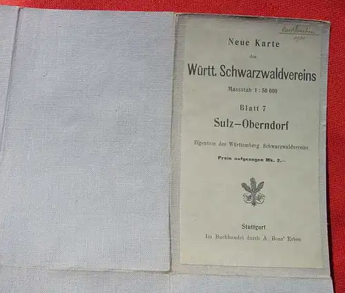 (1005609) Landkarte Wuerttemberg "Sulz, Oberndorf" 1911 A. Bonz Erben, Stuttgart