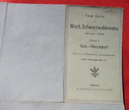 () Landkarte Wuerttemberg "Sulz, Oberndorf" 1911 A. Bonz Erben, Stuttgart