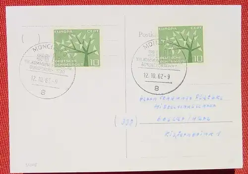 () Postkarte mit SST Muenchen 12. 10. 1962. SPD Bundeskonferenz