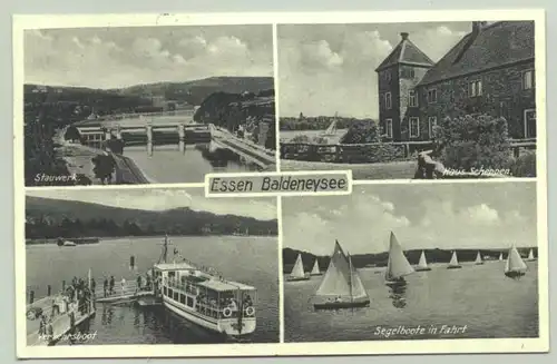 () Essen Baldeneysee. Postalisch gelaufen 1937. Verlag Heinrich Koch, Essen