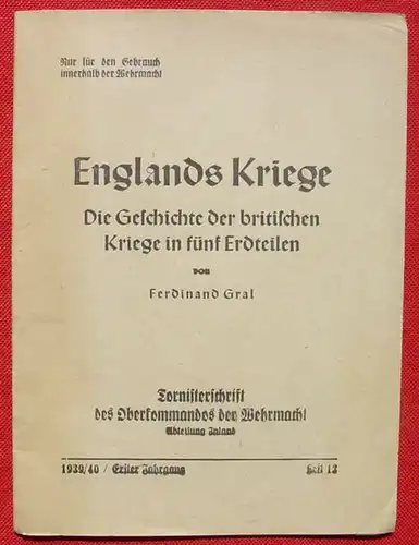 (0350534) "Englands Kriege". Tornisterschrift des Oberkommandos der Wehrmacht, 1939-40