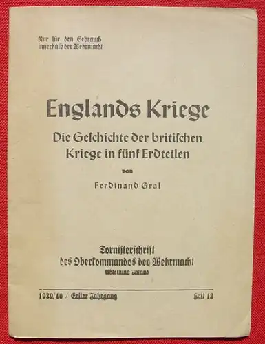 () "Englands Kriege". Tornisterschrift des Oberkommandos der Wehrmacht, 1939-40