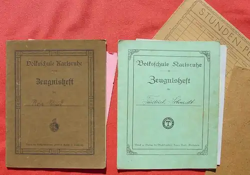 (1011354) Zeugnisunterlagen Volksschule Karlsruhe. Schueler-Jahrgang 1911 / 1918