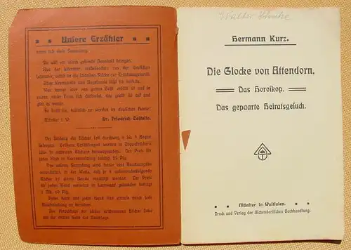 () Reihe : Unsere Erzaehler, Band 1 "Die Glocke von Attendorn" 94 S.,