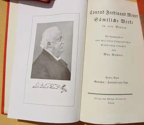 () "Conrad Ferdinand Meyer". Saemtliche Werke in vier Baenden Verlag Philipp Reclam jun., Leipzig