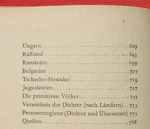 () "Lyrik der Welt" Band II  'Ausland'. Jaspert. 784 S., Safari, Berlin 1948