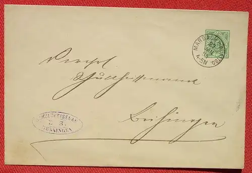 (1039042) Kuvert Ganzsache 5 Pf. Dienst-Sache Wuerttemberg, Marbach 1894