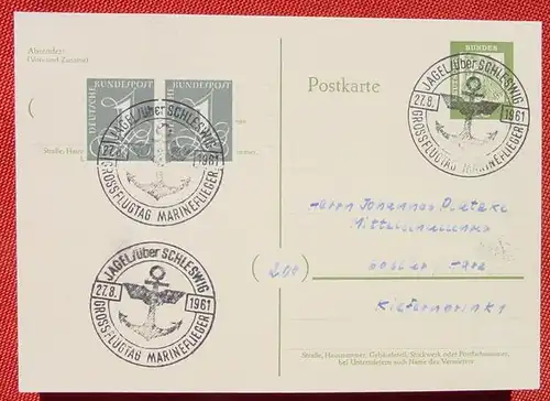 () Postkarte mit SST Marineflieger Schleswig 27. 8. 1961