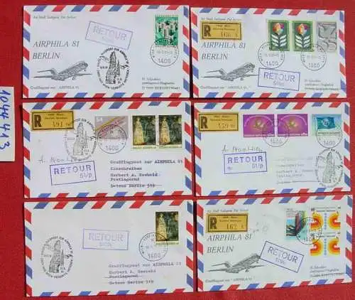 ! Neu : Versandkosten ab Euro 2,20 () 9 x Briefe. Vereinte Nationen Wien, Berlin 1981, 1983, mit vielen diversen Stempeln. # Airphila 81 Berlin  zum Teil Einschreiben, zahlreiche verschiedene Stempel. # Airphila 81 Berlin # Luftpost