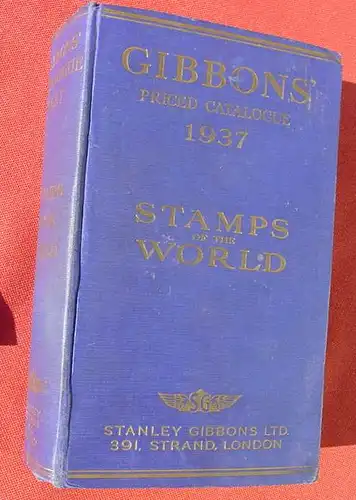 (0150008) "Stanley Gibbons Priced Catalogue Of Stamps" Part I and II (1937), ueber 1.370 Seiten