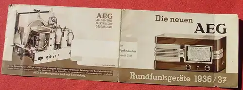 () "Die neuen AEG Rundfunkgeraete 1936-1937". Preisliste-Heftchen. 16 Seiten