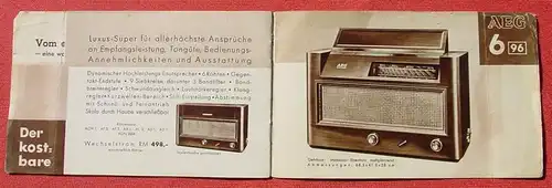 (0150060) "Die neuen AEG Rundfunkgeraete 1936-1937". Preisliste-Heftchen. 16 Seiten