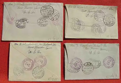(1045874) USA 4 diverse Briefkuverts registered, siehe bitte Bilder