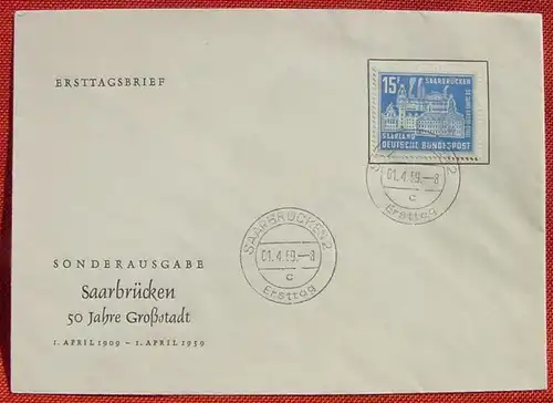 (1045883) Ersttagsbrief Saarbruecken 1959, Saarland, siehe bitte Bilder