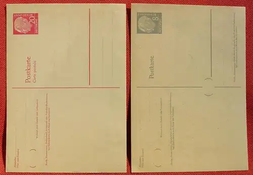 (1045889) Zwei Postkarten Heuss, siehe bitte Bilder, Ruecks. leichte Klebespuren