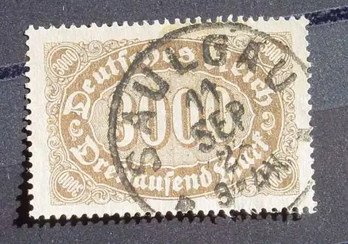 () 3000 Mark 1923, huebscher Stempel Saulgau, siehe bitte Bilder