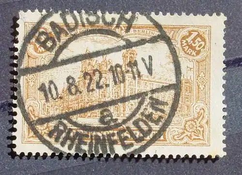 () 1,50 Mark, huebscher Stempel Badisch Rheinfelden 1922, siehe bitte Bilder