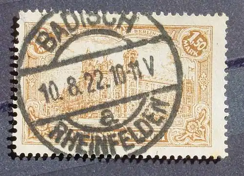 (1046278) 1,50 Mark, huebscher Stempel Badisch Rheinfelden 1922, siehe bitte Bilder