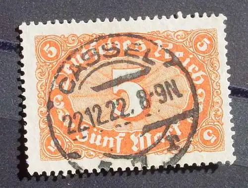 () 5 Mark, huebscher Stempel Cassel, 22-12-1922, siehe bitte Bilder