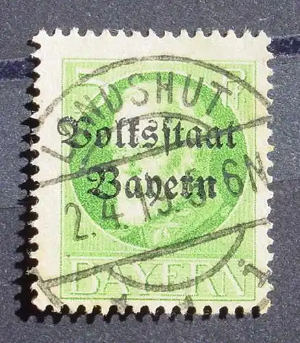 () Bayern 5 Pf. mit huebschem Stempel Landshut 1919, siehe bitte Bilder