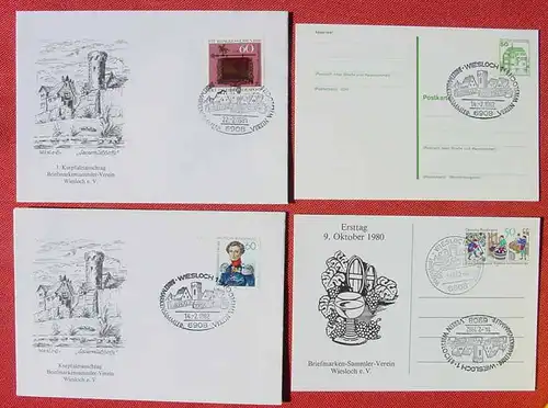 (1046301) Wiesloch, 4 huebsche Heimatbelege von 1980-1982, 2 Postkarten u. 2 Briefe, siehe bitte Bilder