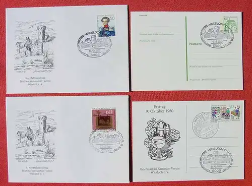 (1046302) Wiesloch, 4 huebsche Heimatbelege von 1980-1982, 2 Postkarten u. 2 Briefe, siehe bitte Bilder