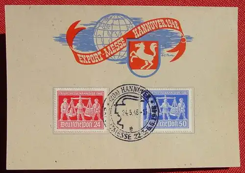 () Export-Messe Hannover 1948, huebscher Beleg mit Marken u. Sonderstempel, siehe bitte Bilder