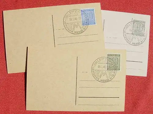 (1046323) Leipziger Messe, 3 x Postkarten 1946, siehe bitte Bilder