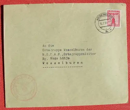 (1046330) Briefkuvert, Heide (Holst) 1938, siehe bitte Bild