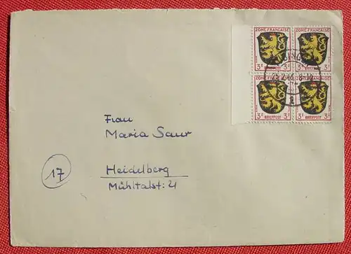 (1046338) Briefkuvert von 1946, Zone Francaise, siehe bitte Bild
