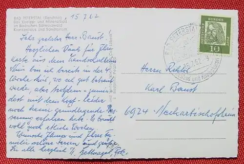 (1046484) Bad Peterstal, Renchtal, 1962, siehe bitte Bilder