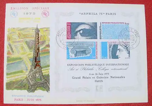 (1044160) FDC Exposition Philatelique Internationale, Paris 1975. Arphila 75 Paris. Format ca. 22,5 x 16 cm