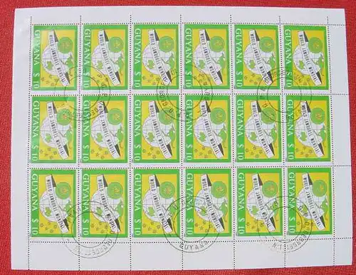 () Guyana. Kompletter Briefmarkenbogen Pfadfinder, mit Stempeln. TOP-Zustand