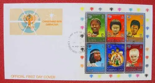 Neu : Versandkosten ab Euro 2,50 () FDC Gibraltar. Christmas 1979, 14. Nov. 1979. Format ca. 22 x 11 cm.  Guter Zustand - siehe bitte scan.