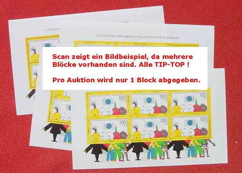 () Der Preis gilt nur für 1 Briefmarkenblock. Bund Mi. 1472, Block 21 "Internationale Briefmarkenausstellung der Jugend in Duesseldorf" 1990  Postfrisch. TOP Zustand. (Noch unverbindliche Info : Eventuell bis zu 10 Blocks vorrätig, dann je...