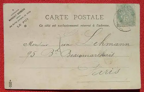 (1044395) Le Puy. Librairie Margerit Bremond. Postkarte, um 1908 ?