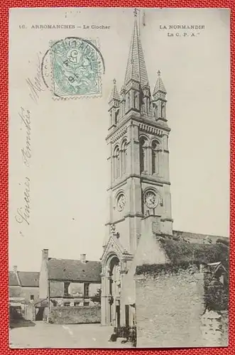(1044396) Arromanches. Le Clocher. La Normandie. Postkarte, um 1908 ?