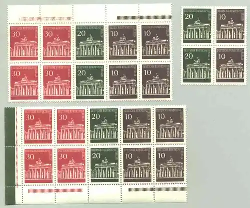 (1039614) Zusammendrucke Brandenburger Tor / Berlin 1966. Michel-Nr. 286, 287, 288