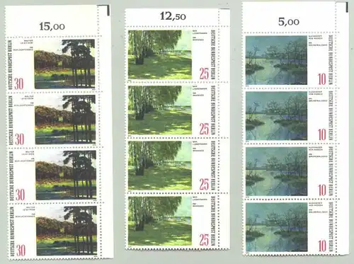 () 4 x Vierer-Randstreifen. Berliner Landschaften 1972. Mi. 423-425. Postfrisch