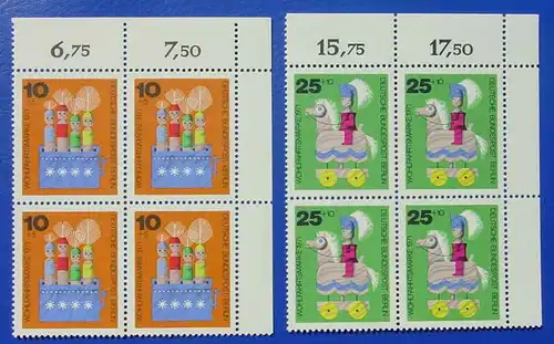 () Viererblock. Wohlfahrtsmarken Berlin 1971. Mi. 412-415. Postfrisch