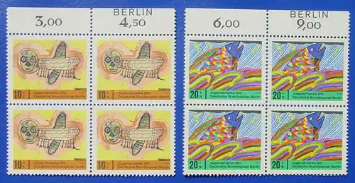 () Viererblock. Jugendmarken Berlin 1971. Mi. 386-389. Postfrisch