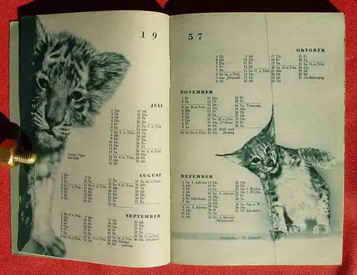 (0300044) "Der Kleine Tierfreund". Naturschutz-Kalender 1957. 64 S., # Zoologie
