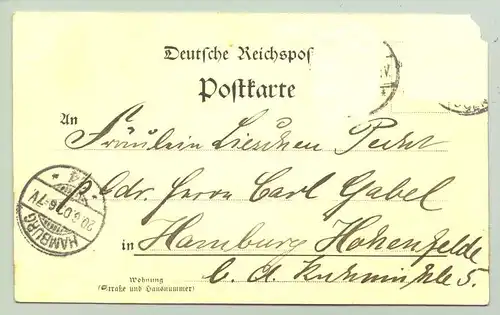 () Ansichtskarte 1902 "Gruss aus Goehren, Warmbad". PLZ 18586. Mit Maengeln