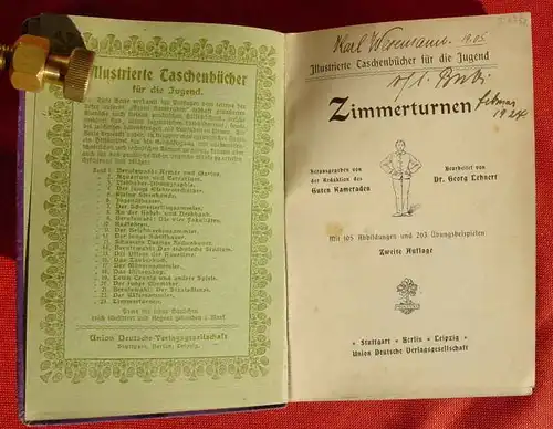 (0270008) "Zimmerturnen". Illustrierte Taschenbuecher fuer die Jugend. Union Deutsche Verlagsgesellschaft, Stuttgart