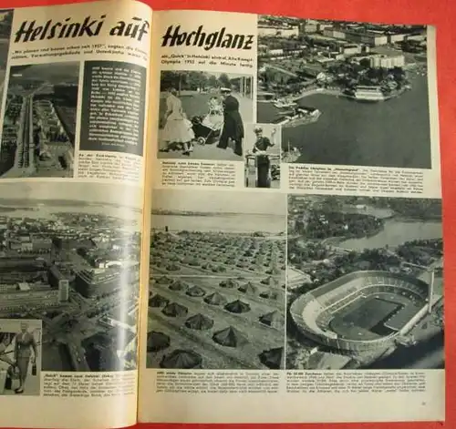 (0270086) "Quick" Olympia-Sonderheft. XV. Olympische Spiele 1952 in Helsinki. 76 Seiten. Grossformat # Olympiade
