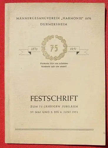 Festschrift 1951. Maennergesangsverein in Durmersheim (0082510)