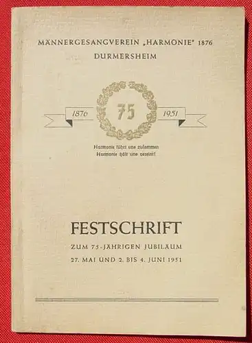 Festschrift 1951. Maennergesangsverein in Durmersheim ()